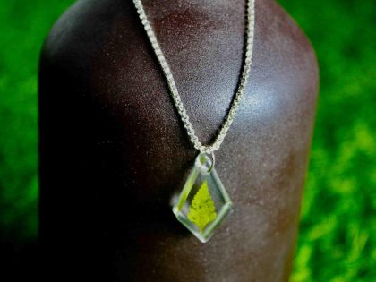 Green Silver Resin Pendant