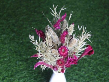 magenta-green-dried-flower-bouquet