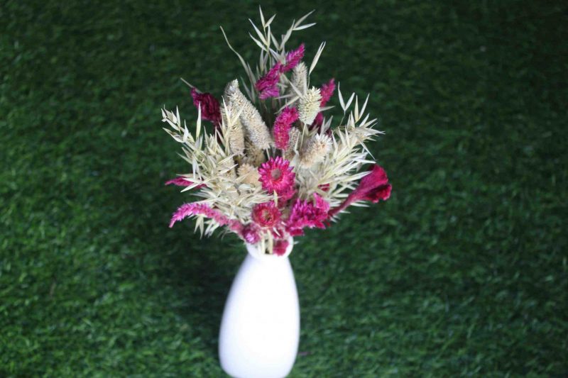 magenta-green-dried-flower-bouquet