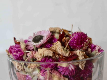 Dried Pink  Flowers | Rose Scented Potpourri