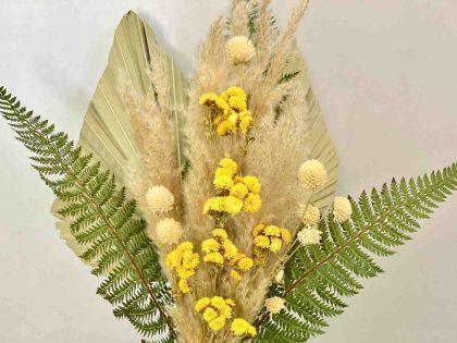 yellow-green-dried-flower-bouquet