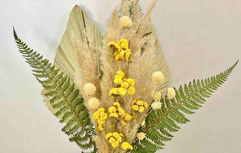 yellow-green-dried-flower-bouquet