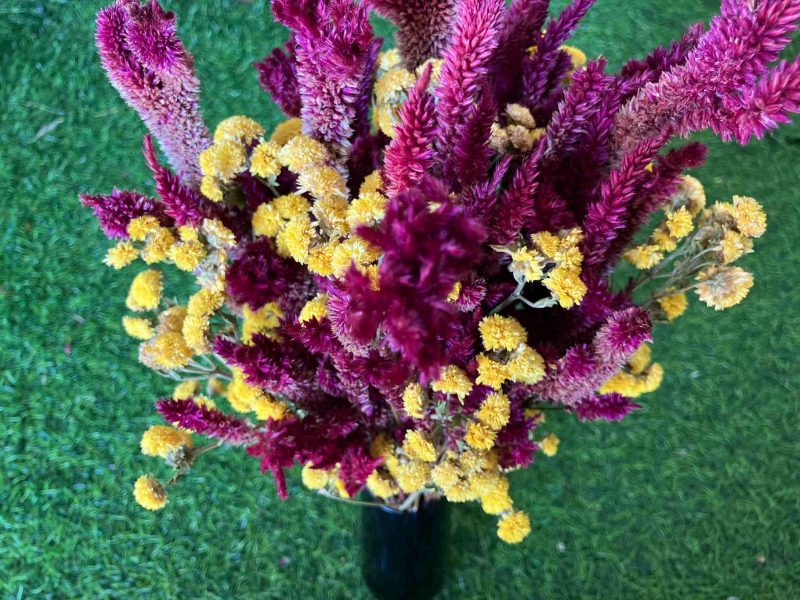 Yellow_Burgundy_Dried_Flowers_Bouquet