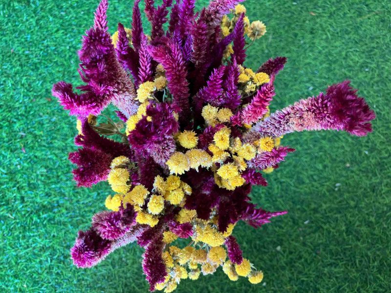 Yellow_Burgundy_Dried_Flowers_Bouquet