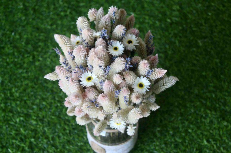 white-pink-lavender-dried-flowers-bouquet