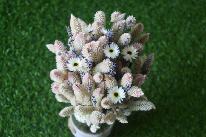 white-pink-lavender-dried-flowers-bouquet