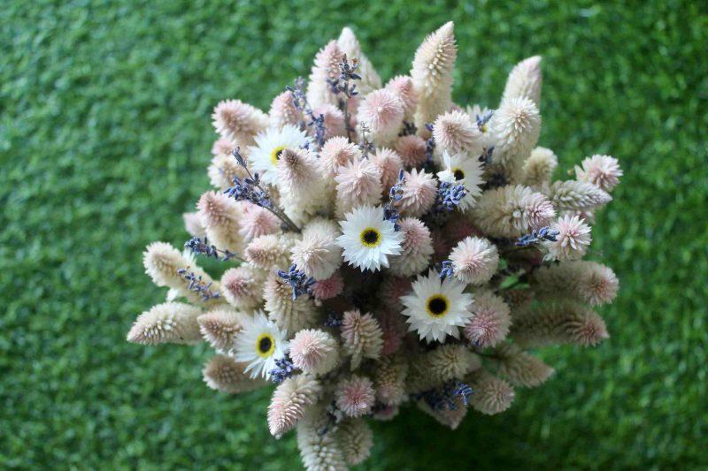 white-pink-lavender-dried-flowers-bouquet