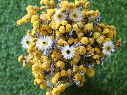 yellow-white-lavender-dried-flowers-bouquet