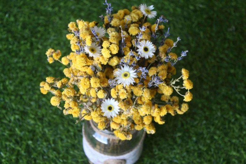 yellow-white-lavender-dried-flowers-bouquet